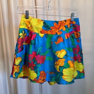 Nannette Lepore Bright Floral Silk shorts. Size 0